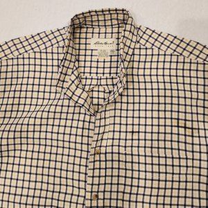 Men's Short Sleeve Eddie Bauer Plaid Shirt (Large)